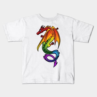 Rainbow LGBT Pride Dragon Kids T-Shirt